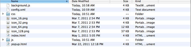 Files inside the converted geolocator extension file