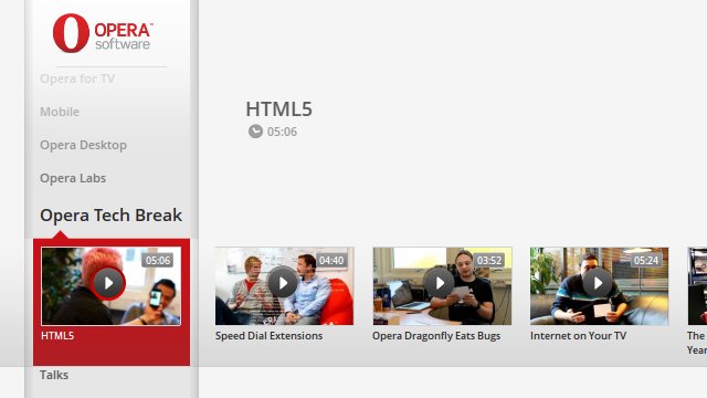 Screenshot showing the video player TV app in use.