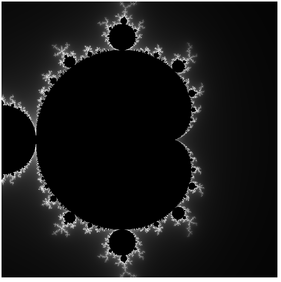 A canvas generated fractal with smoother colouring in the background