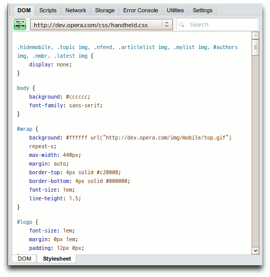 Examining stylesheets