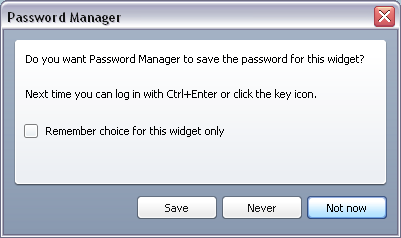 The Password Manager dialog box