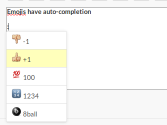 Screenshot of emojis in OpenProject