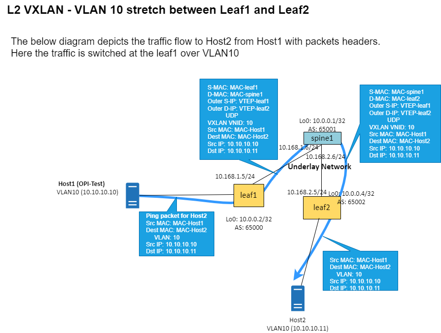 OPI EVPN Bridge Diagram for L2VXLAN