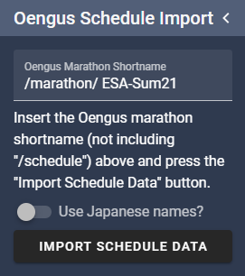 Oengus Schedule Import Before