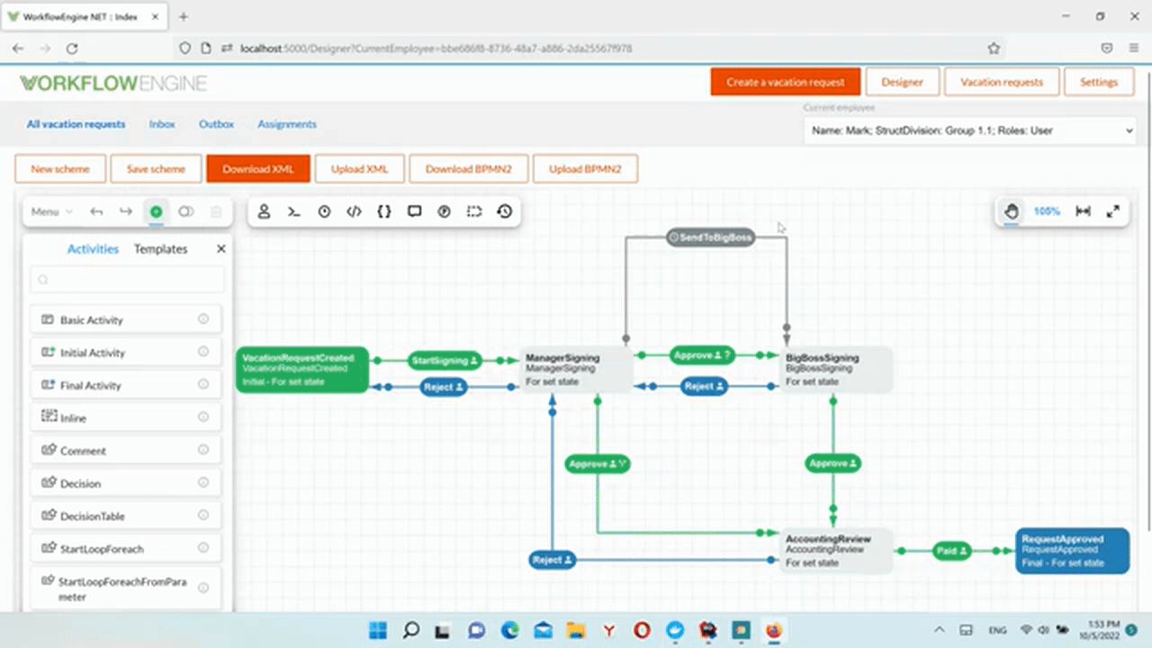 Workflow Engine Demo Demo