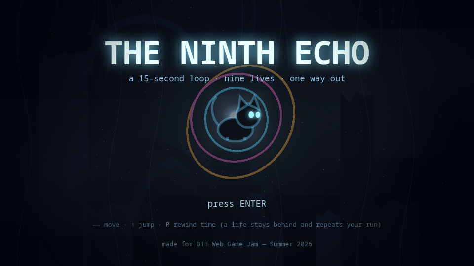 Title screen — THE NINTH ECHO