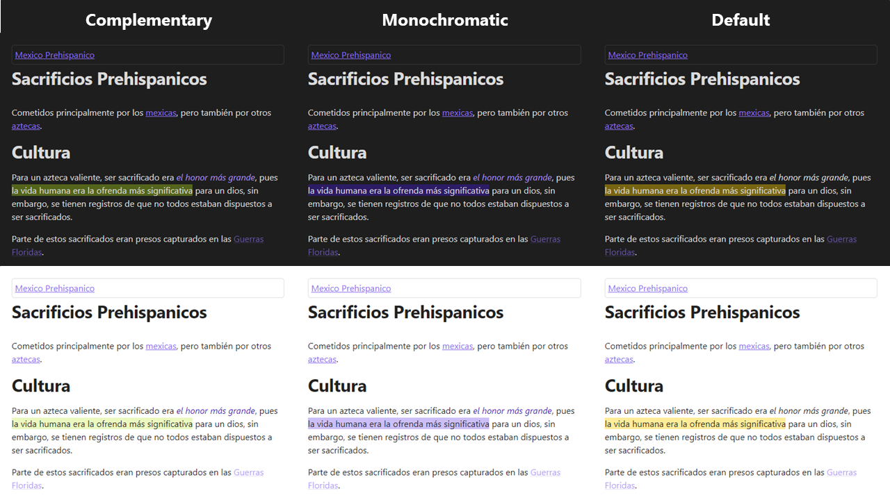 Buena Vista Theme's colour modes