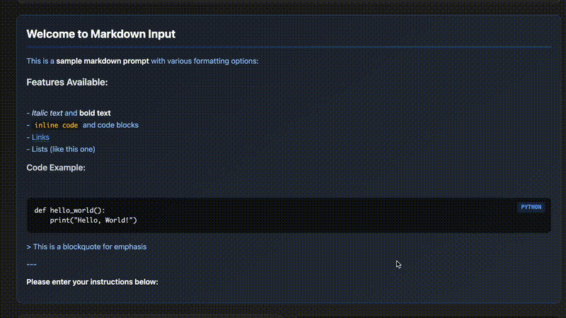 Terminal Feature Demo
