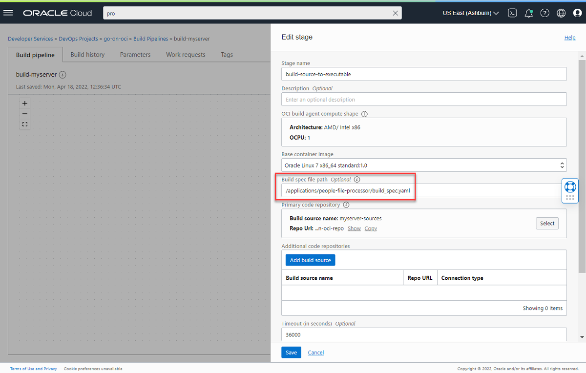 Update The Build Spec File Path This Time To Make The Managed Build