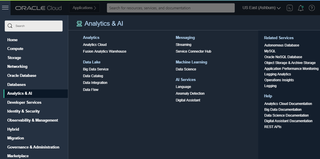 Shows how to select the data science service projects.