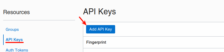 OCI dashboard with callout highlighting the 'Add API Keys' button