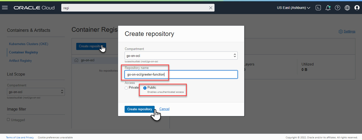 Click on button Create repository . After a few seconds, a new and ...