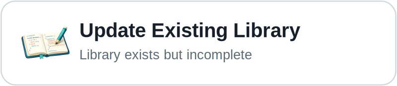 Open an existing library update issue