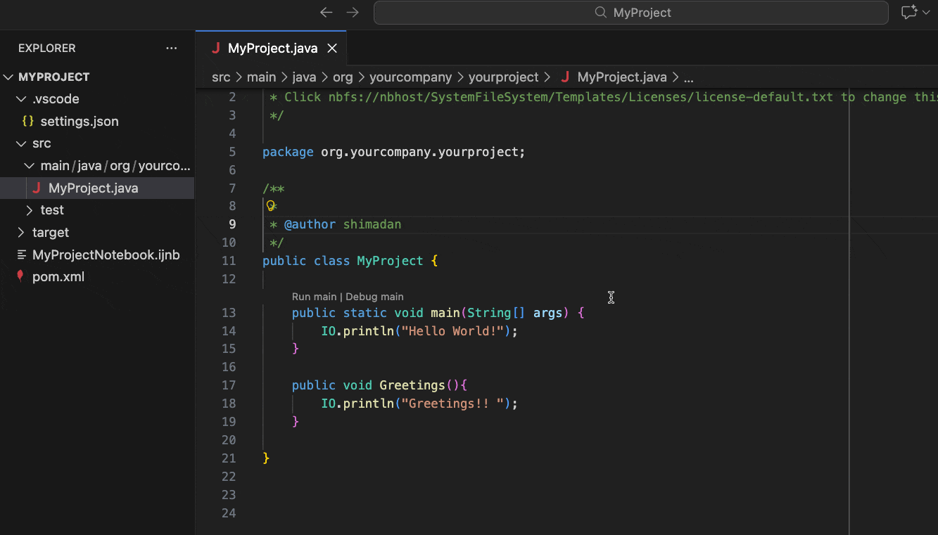 Java Notebook For Project