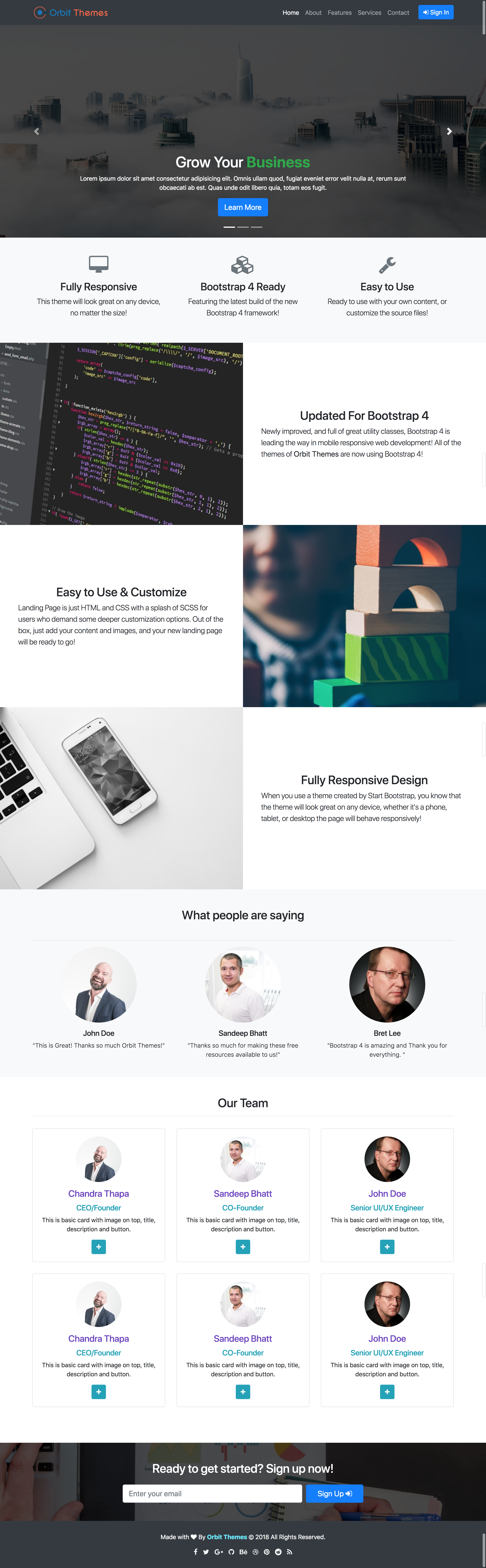 Kreative Business Landing Page Template Preview