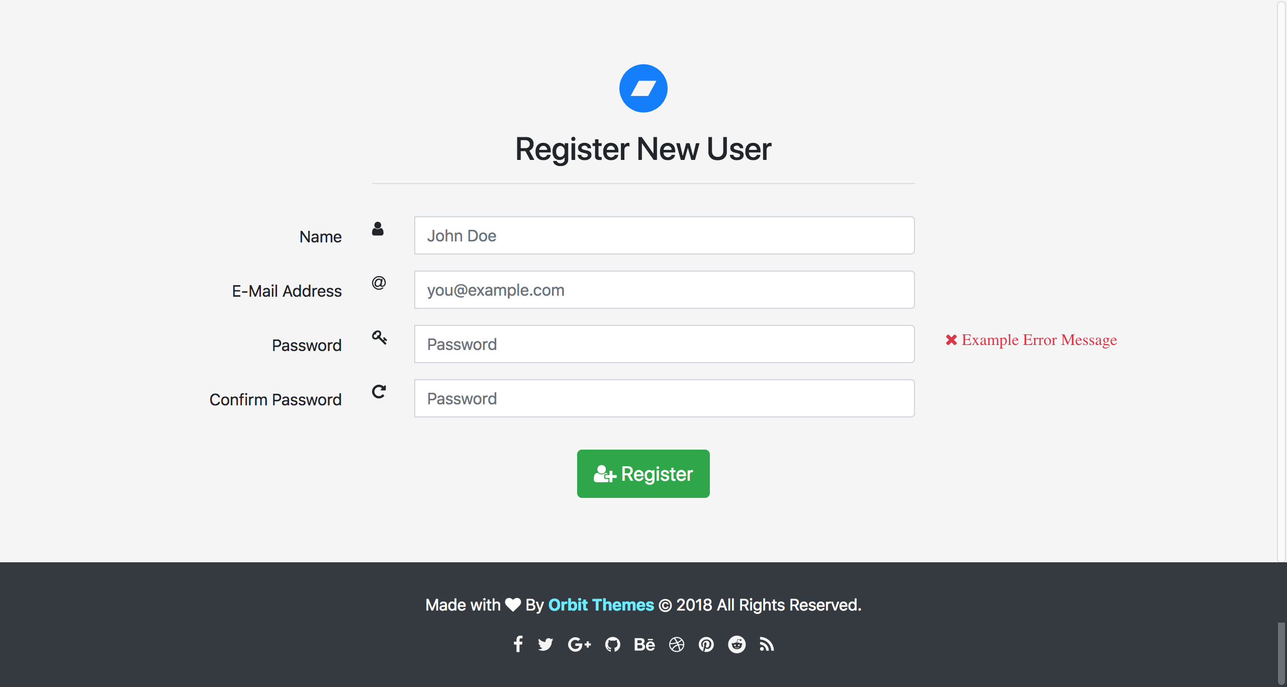 Register Template Preview