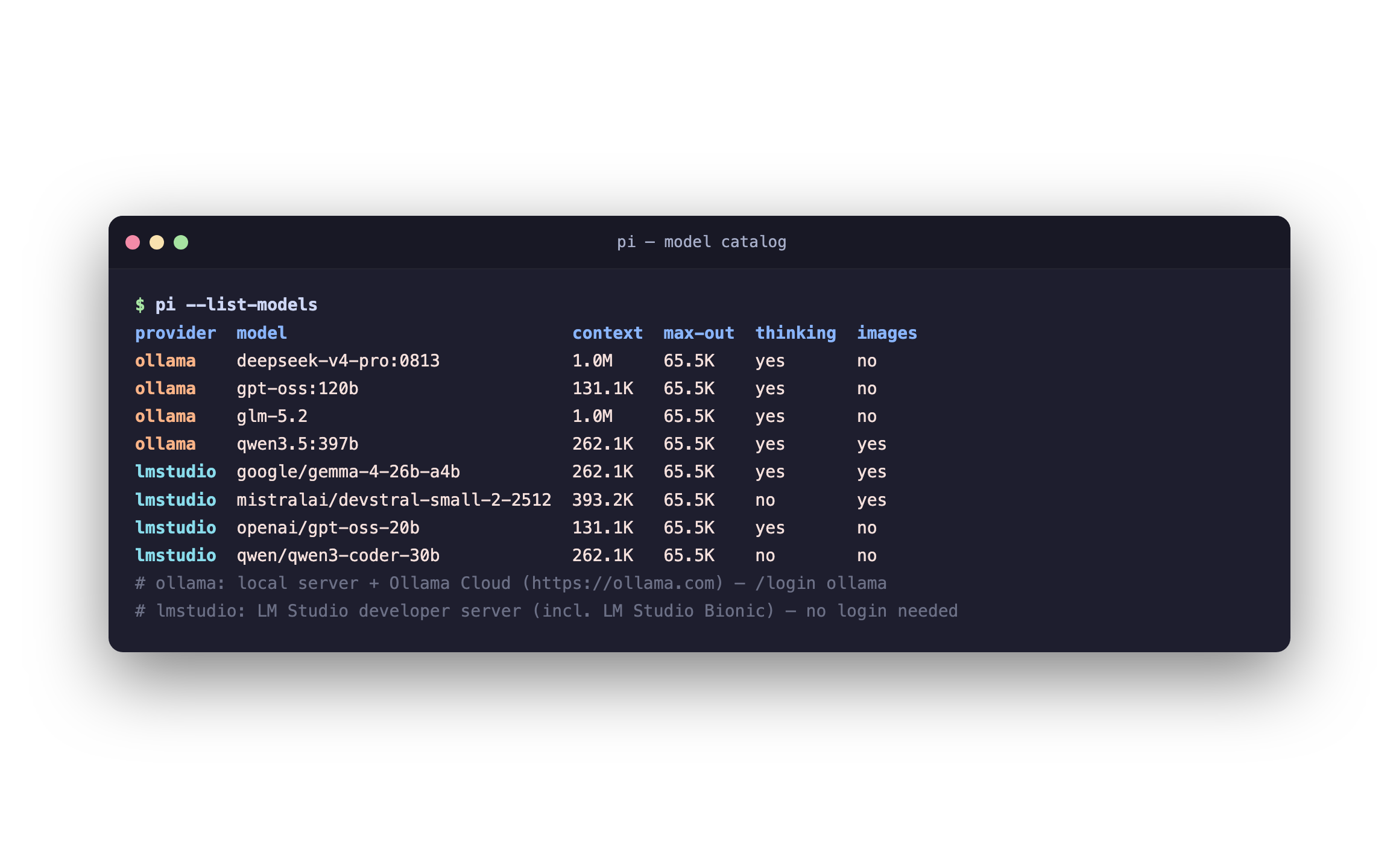 pi-lm-providers screenshot 1