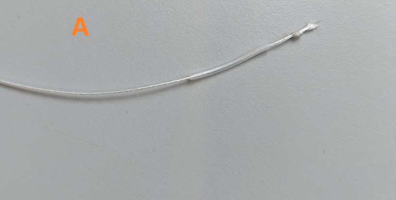 Step B: tendon threaded through the channel