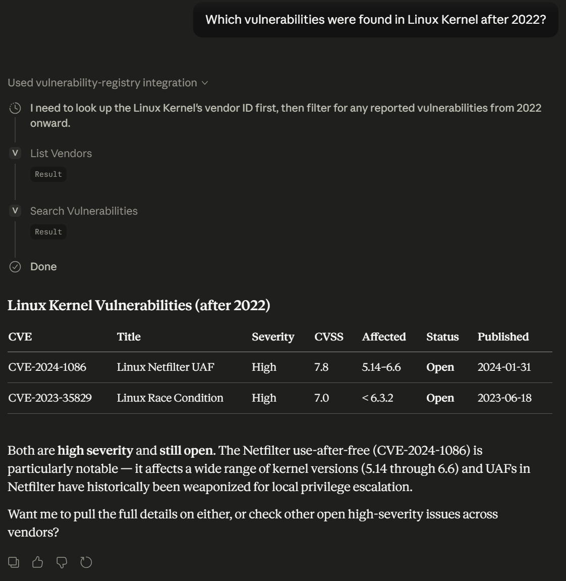 Linux Kernel Multi-Tool Query