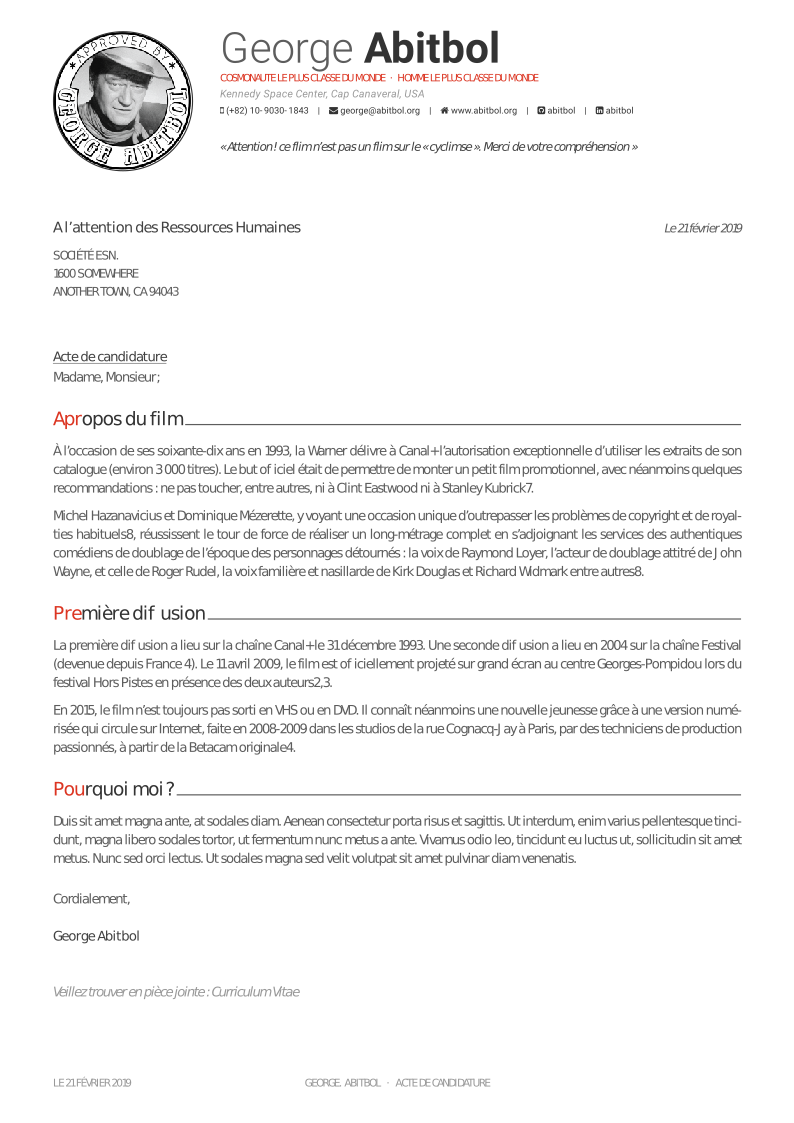 Cover Letter(Photo)