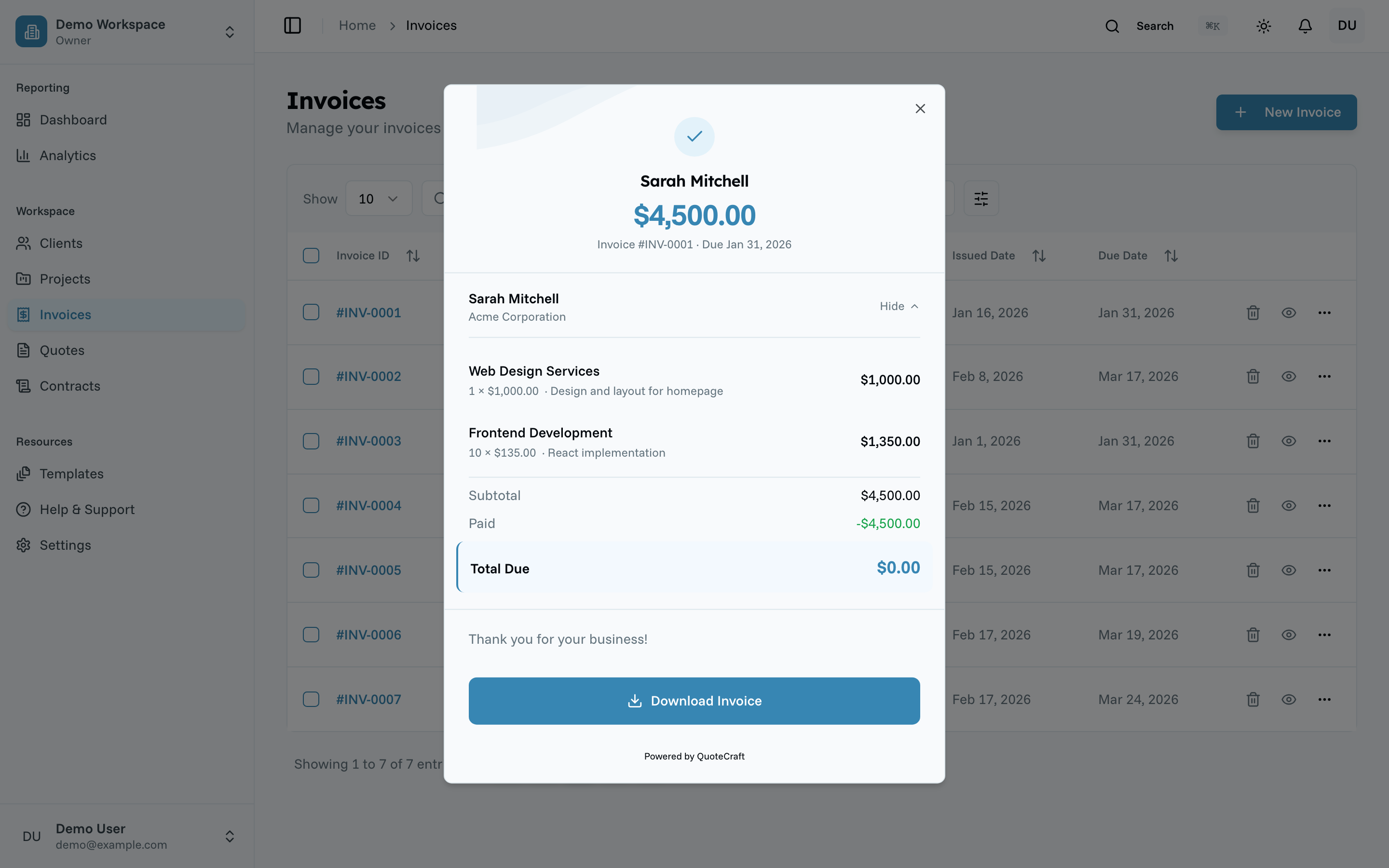 Invoice Creation