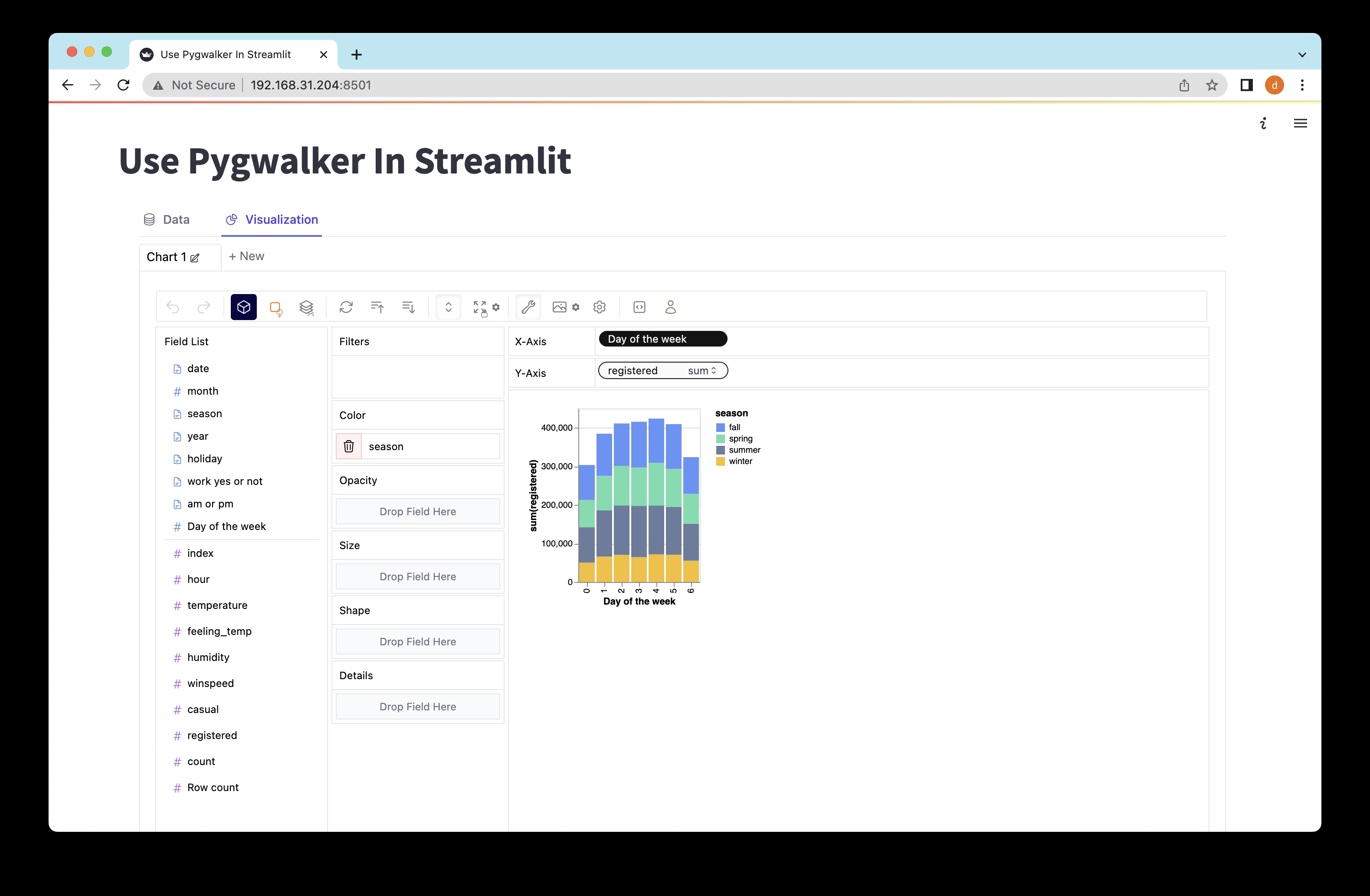 Embedding Pygwalker in a Streamlit Application