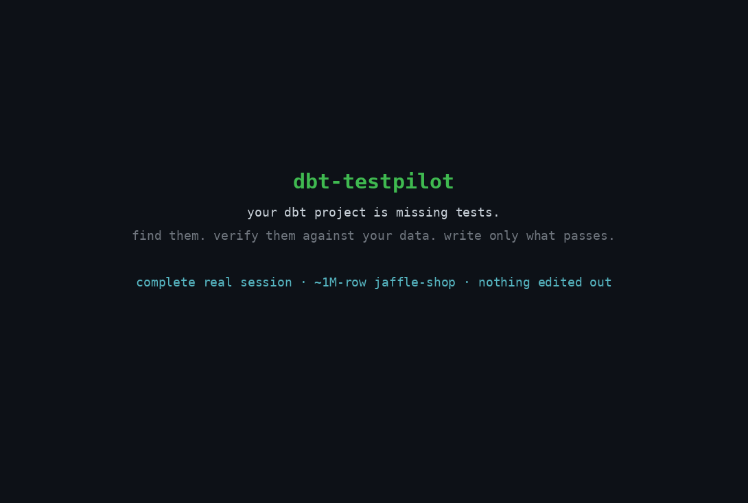 dbt-testpilot in action