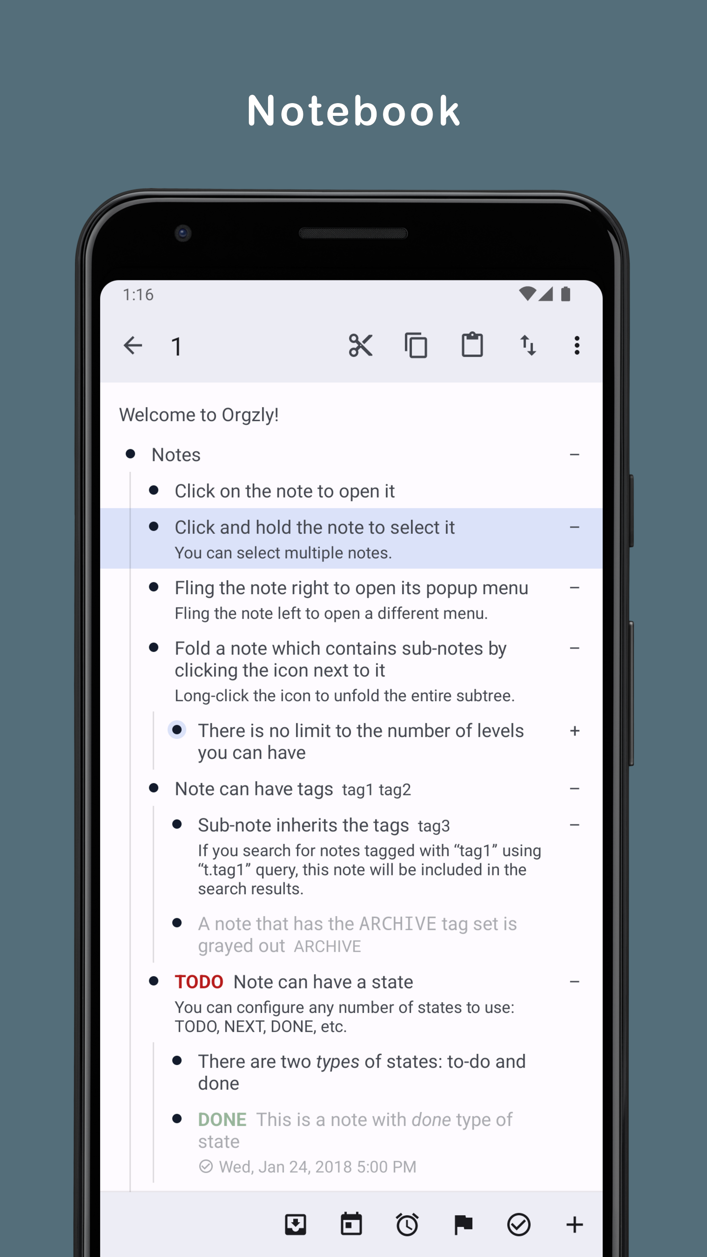 Screenshot 3 of Orgzly — opens full size