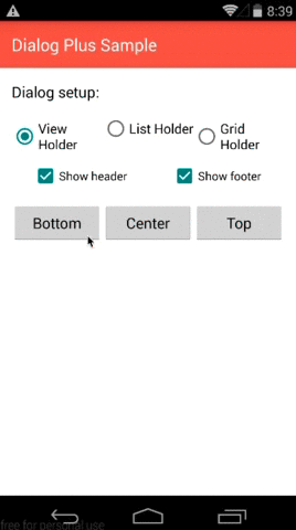 DialogPlus list and grid examples