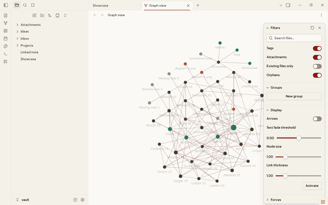 The graph view in light mode