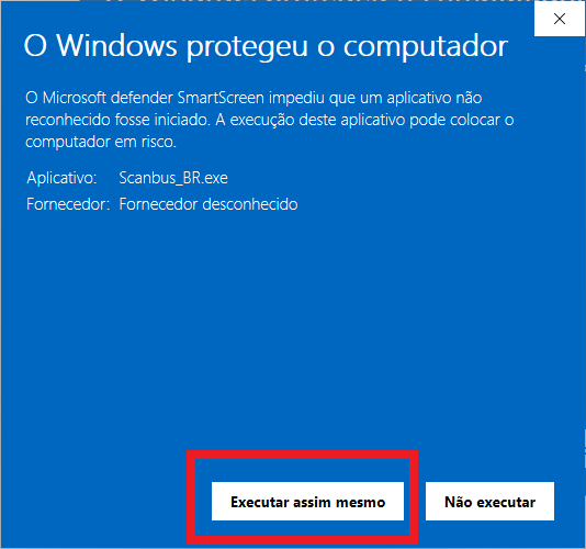 Windows SmartScreen warning - click Run anyway