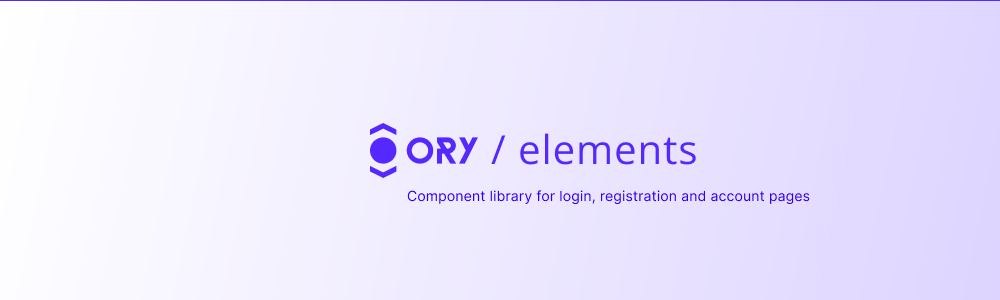 Ory Elements - A component library for login, registration and account pages.