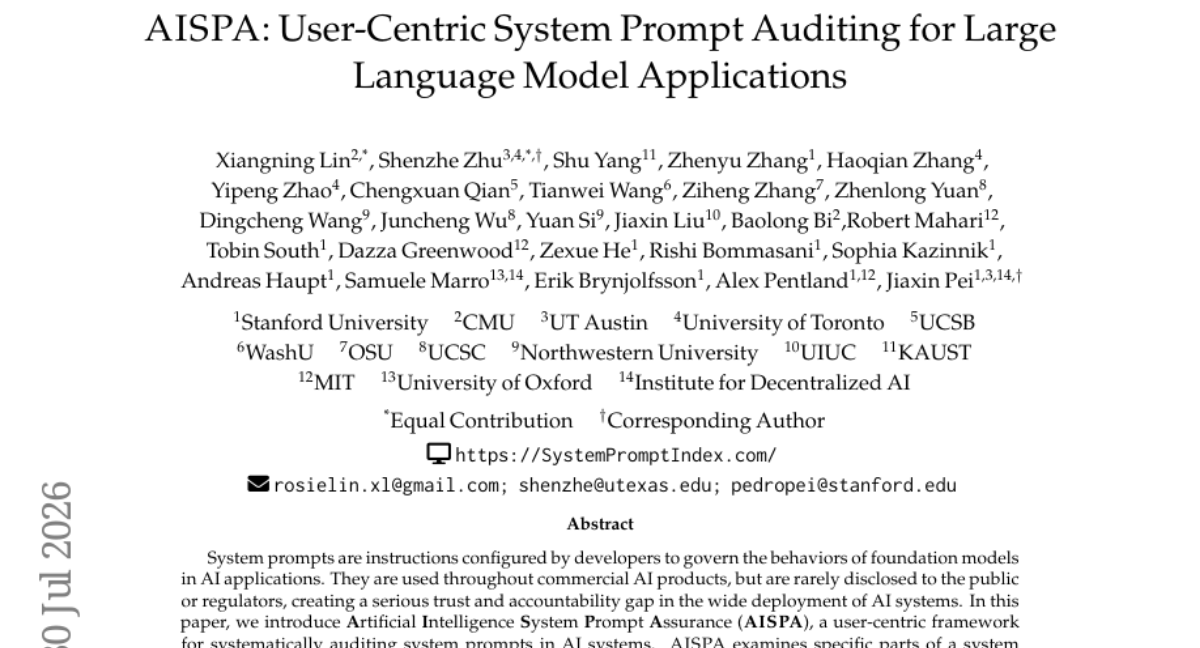 AISPA: User-Centric System Prompt Auditing for Large Language Model Applications