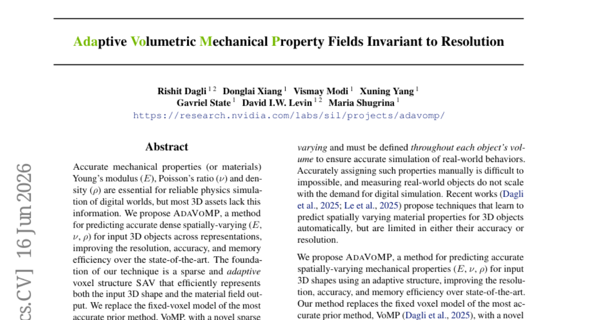Adaptive Volumetric Mechanical Property Fields Invariant to Resolution