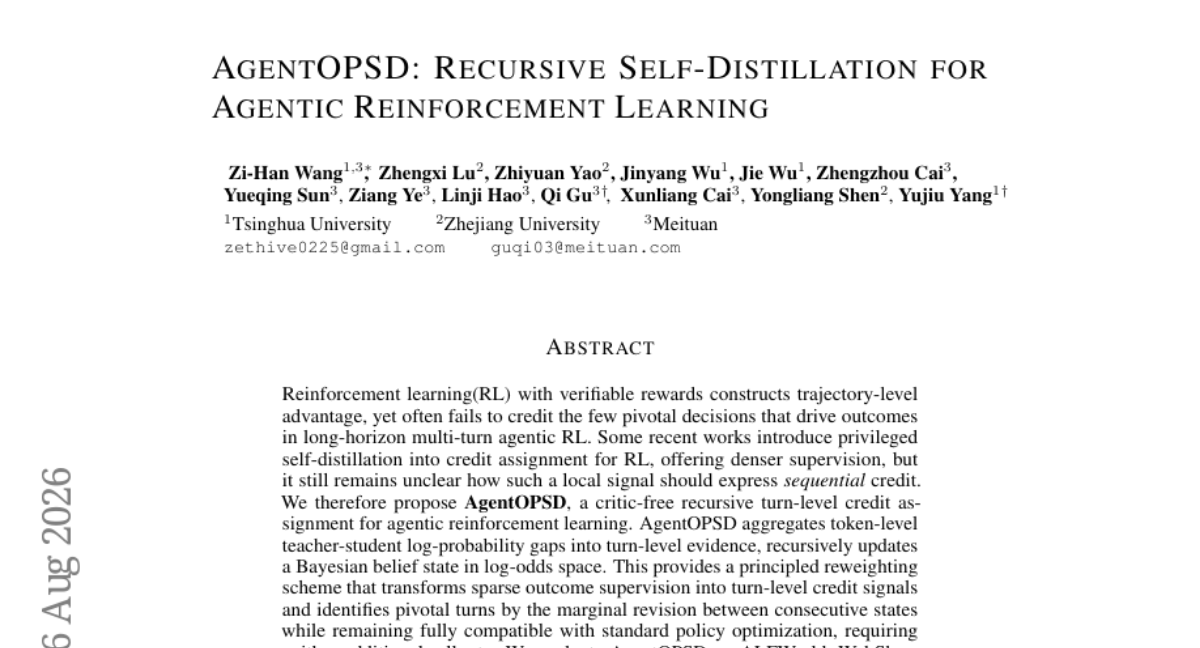 AgentOPSD: Recursive Self-Distillation for Agentic Reinforcement Learning