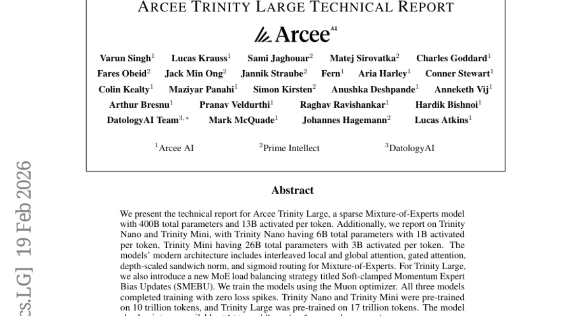 Arcee Trinity Large Technical Report