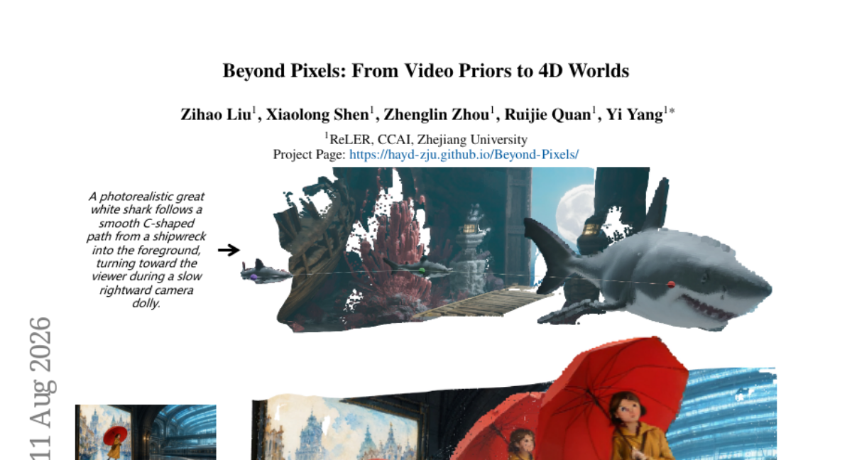 Beyond Pixels: From Video Priors to 4D Worlds