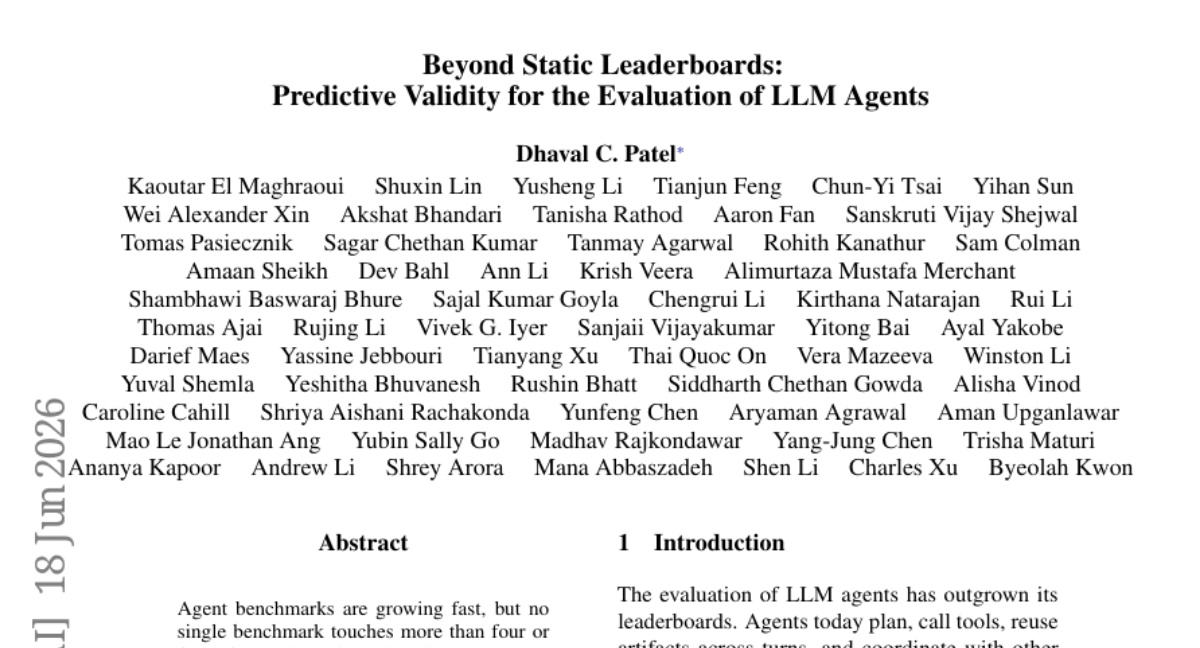 Beyond Static Leaderboards: Predictive Validity for the Evaluation of LLM Agents