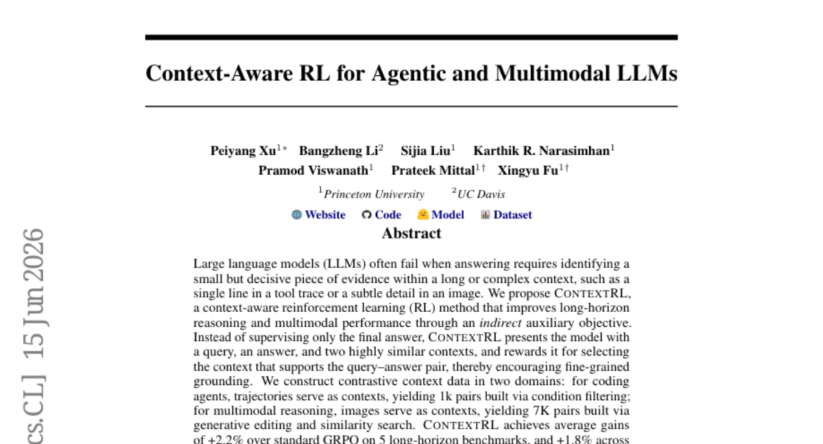 Context-Aware RL for Agentic and Multimodal LLMs
