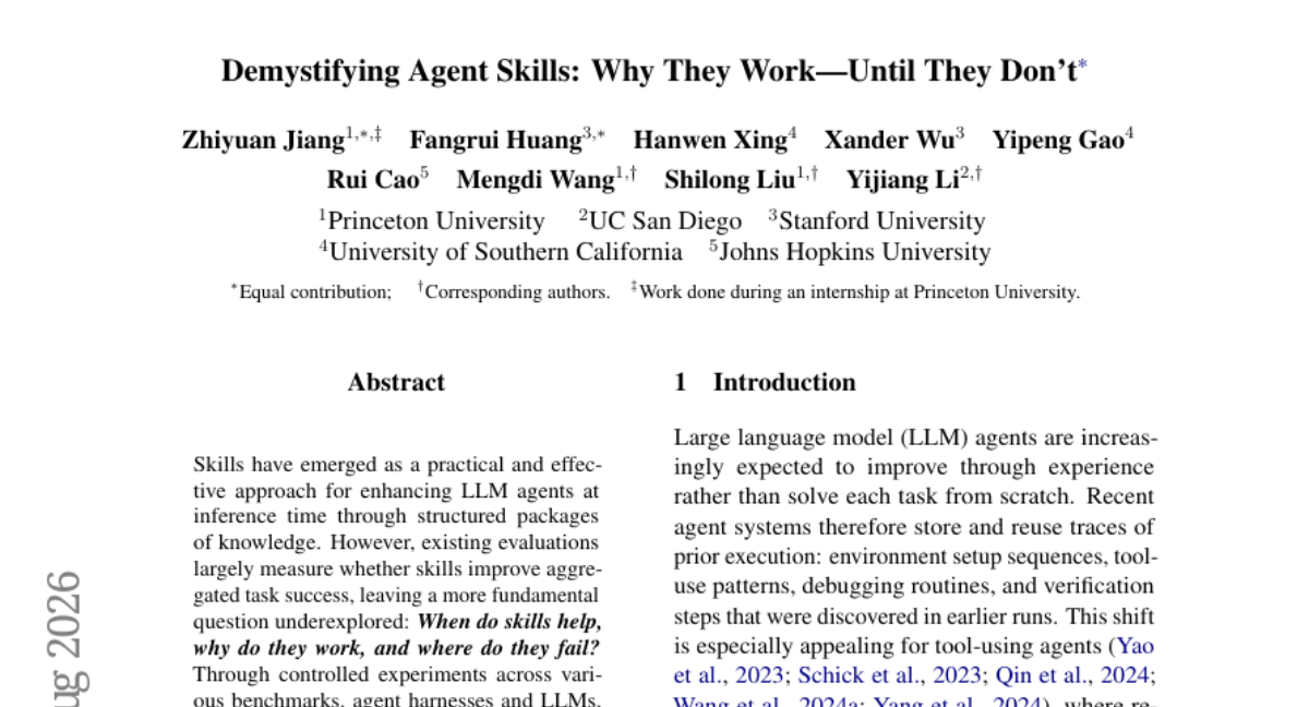 Demystifying Agent Skills: Why They Work-Until They Don't