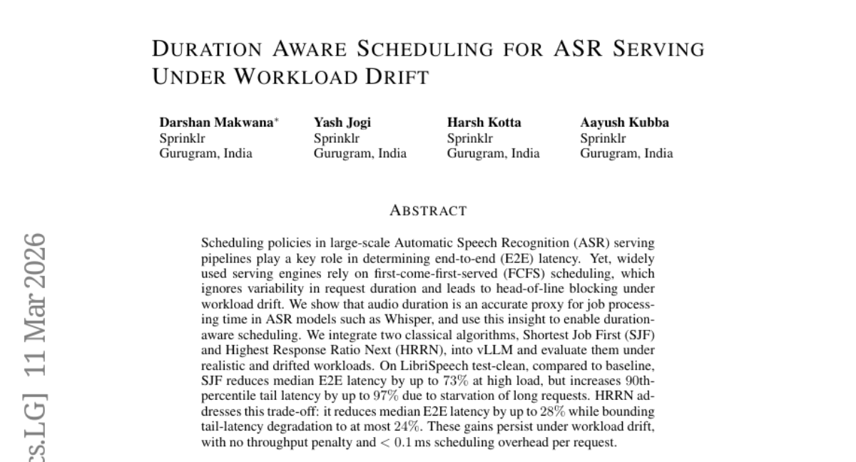 Duration Aware Scheduling for ASR Serving Under Workload Drift