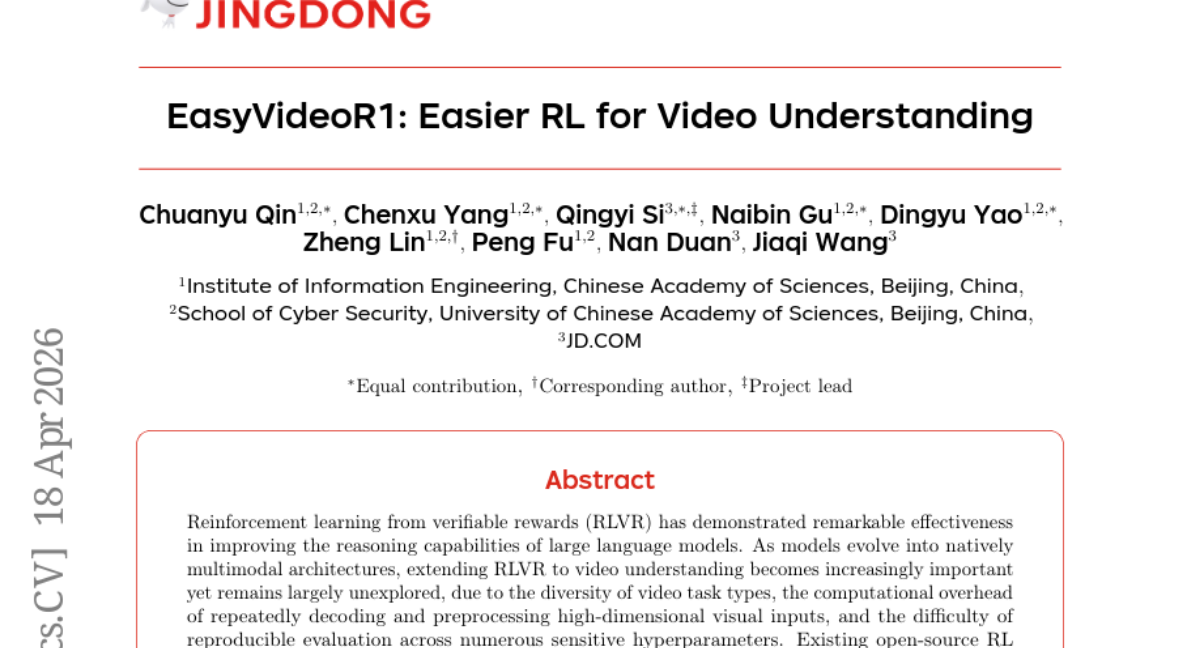 EasyVideoR1: Easier RL for Video Understanding