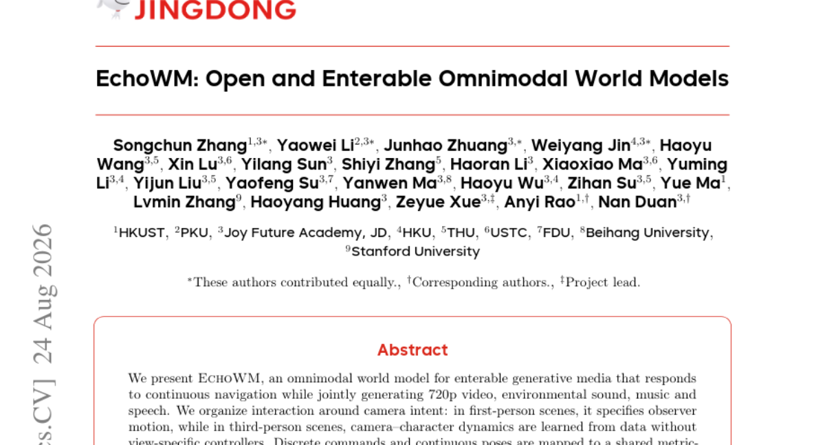 EchoWM: Open and Enterable Omnimodal World Models