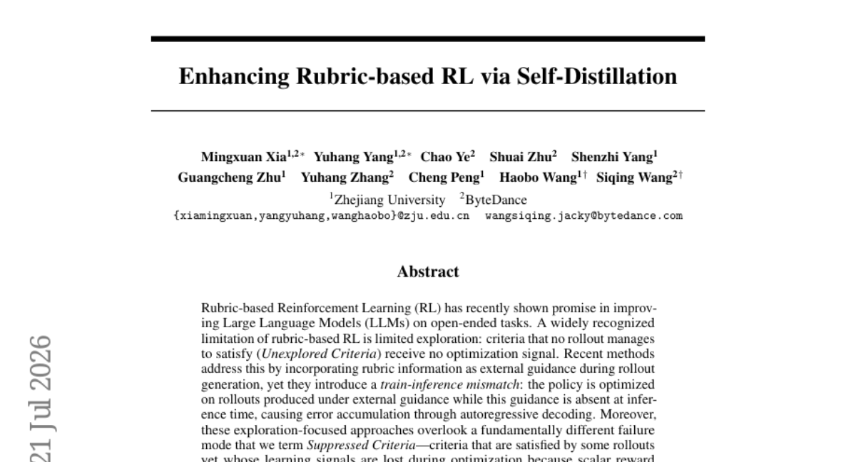 Enhancing Rubric-based RL via Self-Distillation