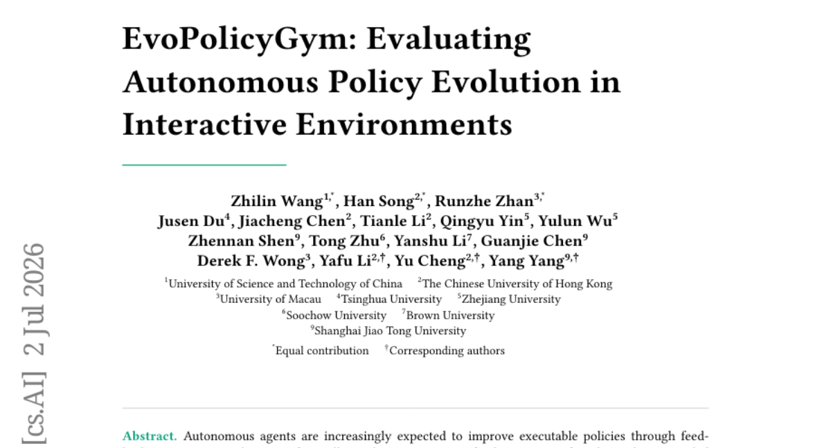 EvoPolicyGym: Evaluating Autonomous Policy Evolution in Interactive Environments