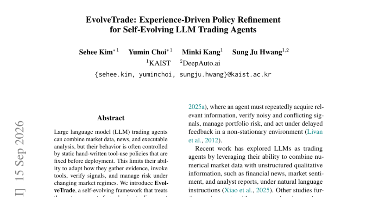 EvolveTrade: Experience-Driven Policy Refinement for Self-Evolving LLM Trading Agents