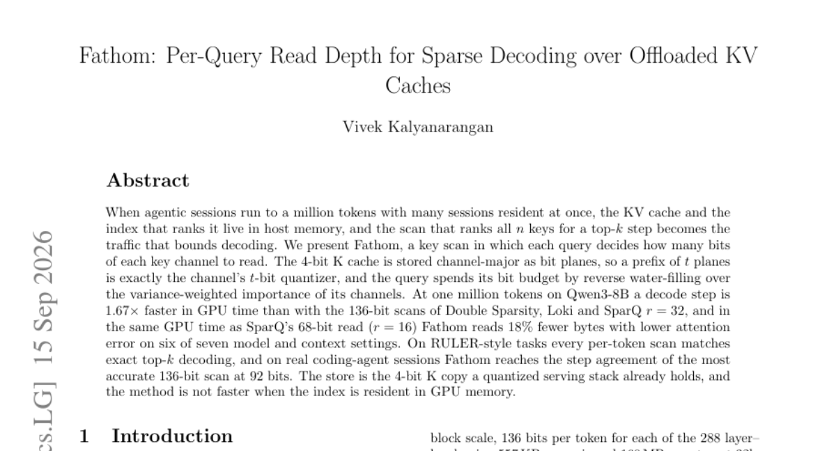 Fathom: Per-Query Read Depth for Sparse Decoding over Offloaded KV Caches