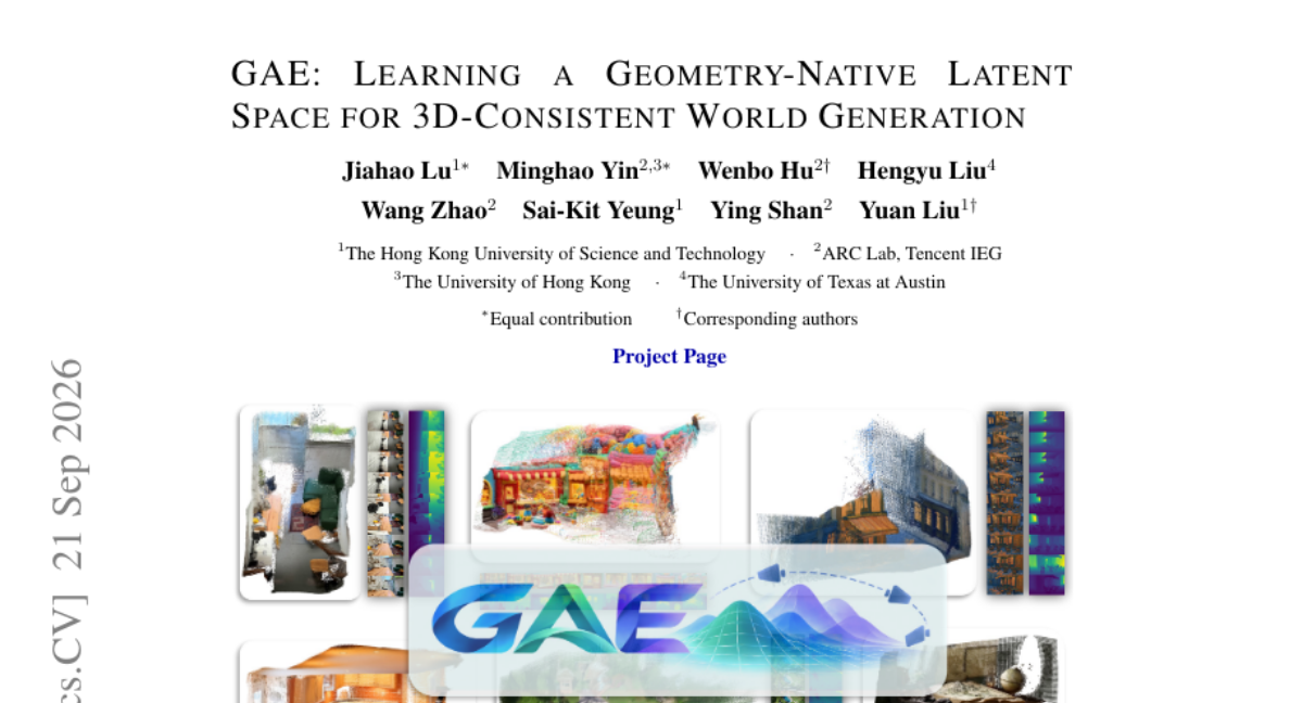 GAE: Learning a Geometry-Native Latent Space for 3D-Consistent World Generation