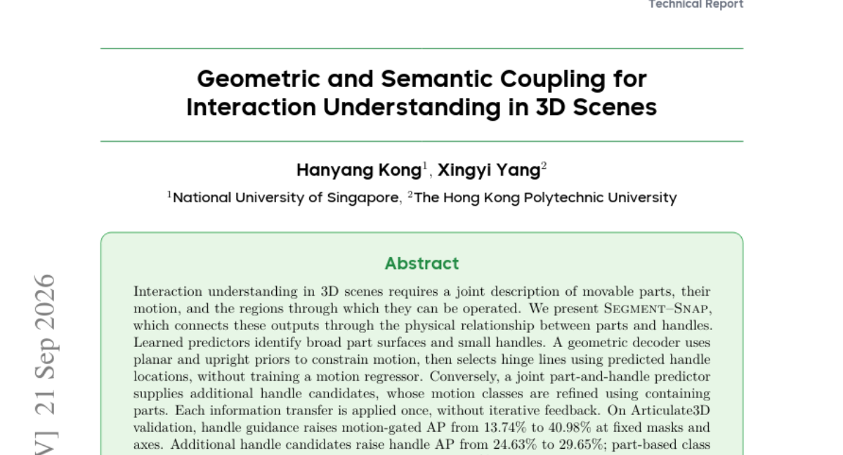 Geometric and Semantic Coupling for Interaction Understanding in 3D Scenes