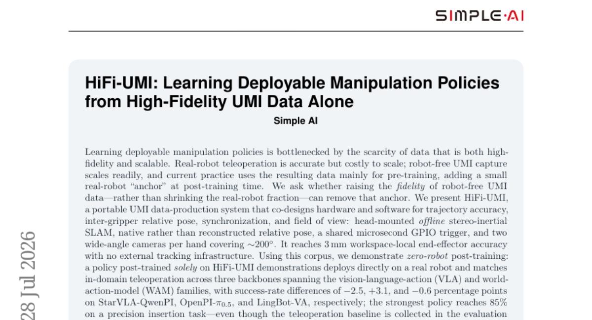 HiFi-UMI: Learning Deployable Manipulation Policies from High-Fidelity UMI Data Alone